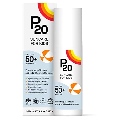 Riemann P20 Sun cream/lotion for Kids (+1 yr) SPF50+. All day long, Once a day, Hydrating, Absorbs Fast, Long lasting, 5*UVA & UVB, protects up to 10hrs, water resistant up to 3hrs, no Octocrylene Cover