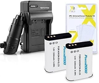 2 Pack Battery and Charger Kit for Nikon COOLPIX P900, P610, P600, B700 Digital Camera Includes 2 Extended Replacement (2200Mah) EN-EL23 Batteries + Ac/Dc Rapid Travel Charger + Screen Protectors