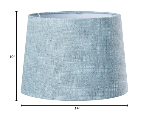Adesso SH0034 White Uno Fitter Light Blue Textured Tapered Drum Shade thumb #4