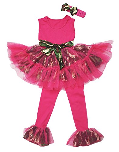 Conjunto para niña Rose de tejido suave y flexible Neon Pink 4-5 años