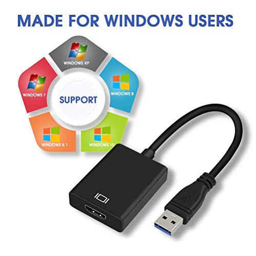 Image of MICROWARE USB 3.0 to HDMI, HD 1080P Video Converter USB to HDMI Adapter with Audio Output Multiple Monitors Compatible with Laptop HDTV TV PC with Windows XP /7 /8 /8.1 /10[Not Support MAC