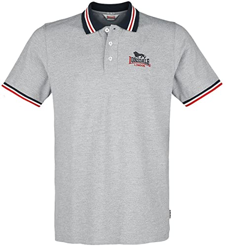 Lonsdale London OCCUMSTER Männer Poloshirt grau L 60% Baumwolle, 40% Polyester Basics, Streetwear