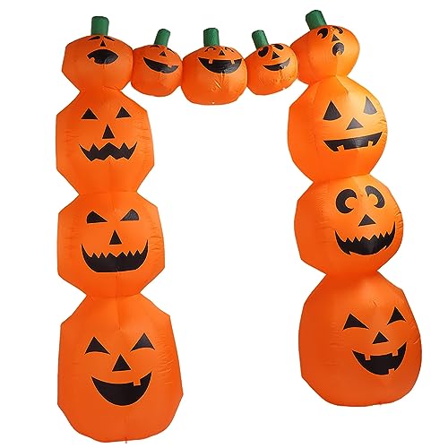 Inflável Grande de Abóbora, Luz Branca, Excelente Costura, Resistente a Rasgos, Colorfast Halloween,