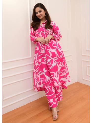 Image of Leriya Fashion Kurta Sets for Woman | Kurti Set for Woman | Short Kurti for Women | Kurtis | Anarkali Suit for Women | Dress | Ethnic Anarkali Straight Kurta Set with Palazzo Pants | Salwar Suit for Party Outfits