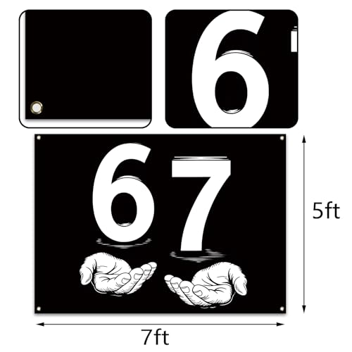 Funny 67 Meme Fotografía Fondo 5x7ft Negro miniatura 3