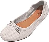 Klassisch,Modern Allan K Capri Flecht-Leder-Schuhe Geschlossene Ballerinas: Größe: 37  Farbe: White