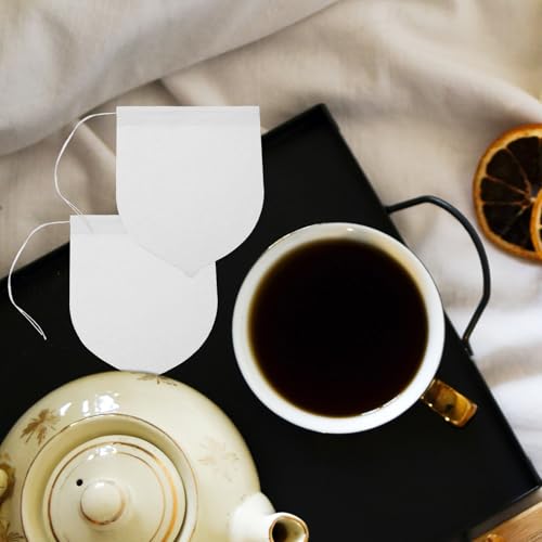 Abaodam 100個 使い捨てティーフィルターバッグ 食品グレード無漂白フィルター袋 茶葉コーヒー粉末対応 多用途調味料インフューザーバッグ