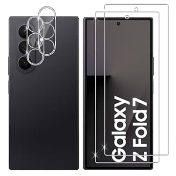 Lutree per Samsung Galaxy Z Fold 7 5G Vetro Temperato, 2+2 Pezzi Pellicola Protettiva+ Pellicola Fotocamera, Durezza 9H HD Vetro Protettivo, Anti-Graffio Protezione Schermo per Z Fold7 5G