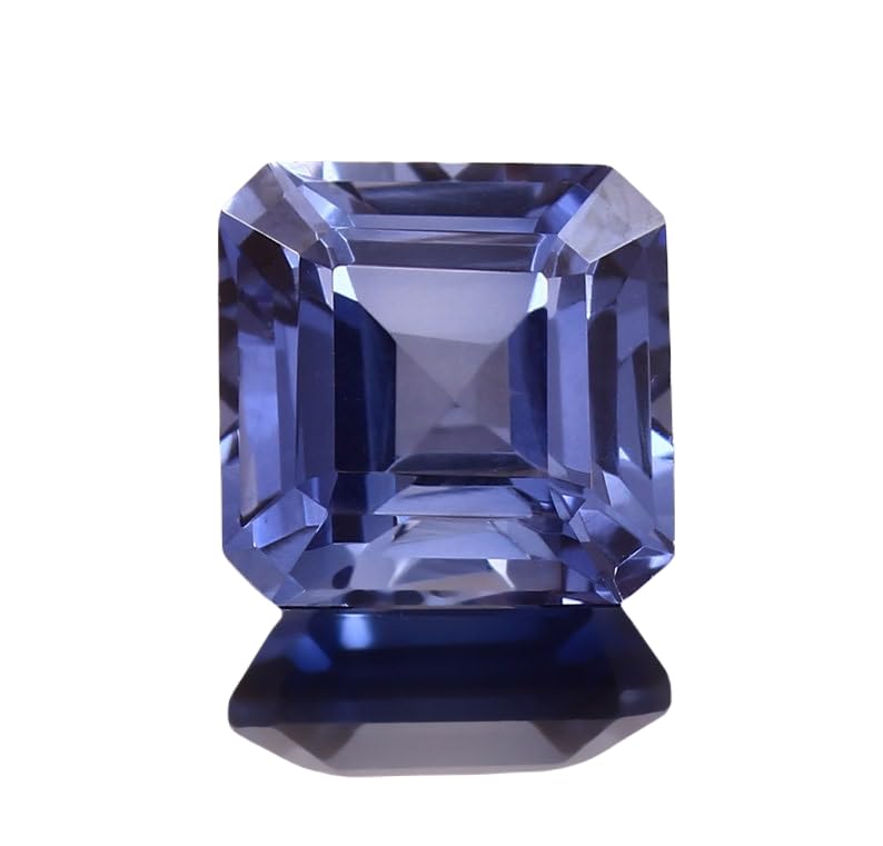 Saphir bleu naturel Asscher 12mm sans défaut de taille pour bague