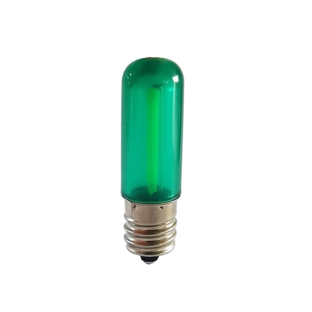 RZL Lighting, Confezione da 20 lampadine a filamento LED AC220V E14/E12 T15 0,5 W indicatore luminoso for frigorifero(Verde,E14)