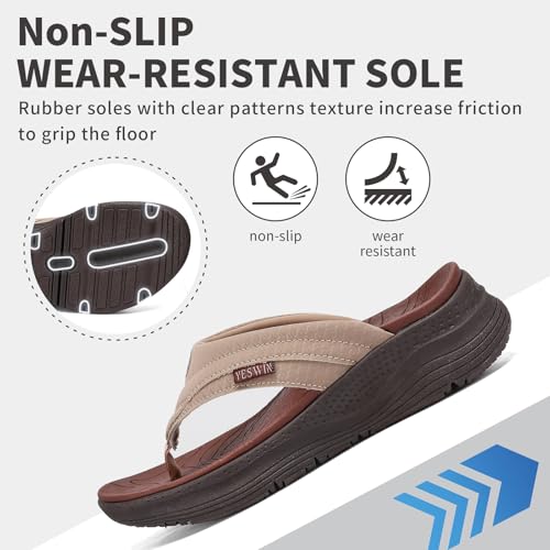 HYCLES Flip Flops Men Comfort Thong With Arch Support Shoes