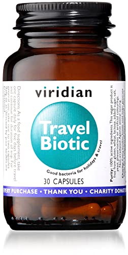 Viridian - Travel Biotic, 30 Caps | Digestive Health Support for Work & Holiday Travel | Contains Friendly Yeast, Saccharomyces Boulardii with Ginger | Nutritionist Formulated