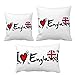 DIYthinker I Love England World Flag - Juego de fundas de cojín con diseño de corazón