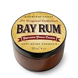 Bay Rum Shaving Cream for Men - Made with Shea Butter, White Tea & All Natural Ingredients - Full of Organic Soothers, Moisturizers & Anti-Oxidants
