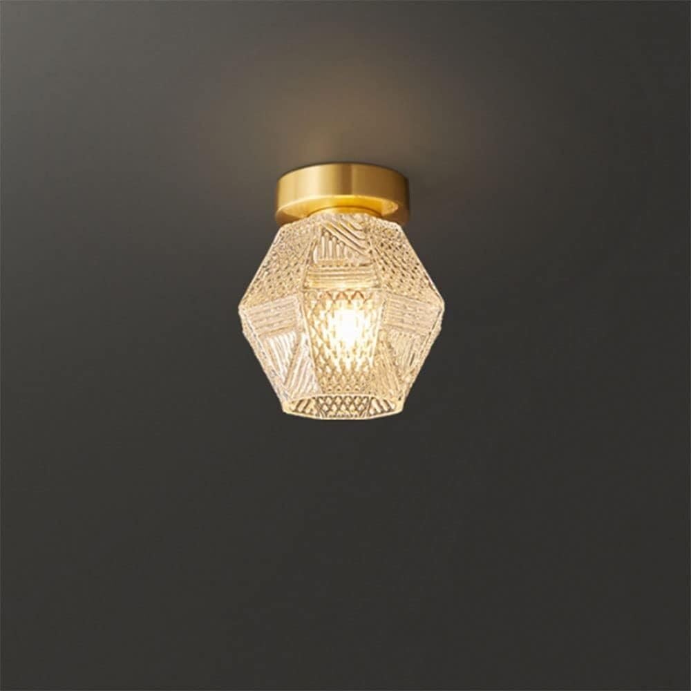 LYMSXAZOU Semi Flush Mount Ceiling Light for Aisle Corridor Entrance Balcony Bedroom Glass Kitchen Lights(Small)