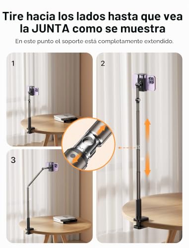 Soporte para teléfono con clip universal ajustable para mesa y dormitorio 5