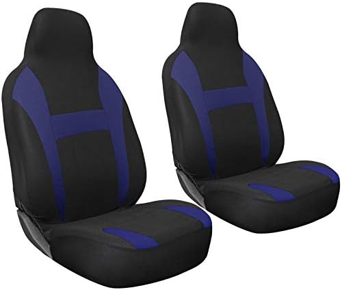 Motorup America Car Seat Cover - Front Bucket Seats Mesh Style Set, Black and Blue - Fits Select Vehicles Cars, Truck, Van and SUV