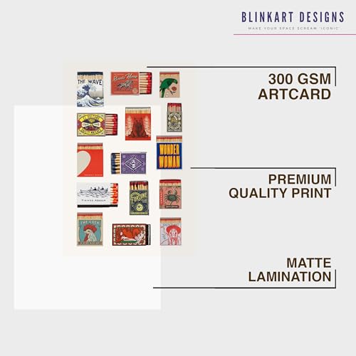 Image of BLINKART Matchboxes Abstract Wall Art Painting Print Design | Aesthetic Wall Decor Photo Artwork Frame Decoration Hanging Home Bedroom Living Room Office Wall Decor | T005 | 13x10 Inches