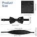 Men's Cummerbund Bow Tie Set Adjustable Solid Color Tuxedo Cummerbund and Bow Tie Pocket Squares for Bar Party Wedding Special Occassions(Black)