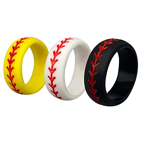 Alliance en silicone homme pour le sport et le travail | Lot de 3 anneaux confort