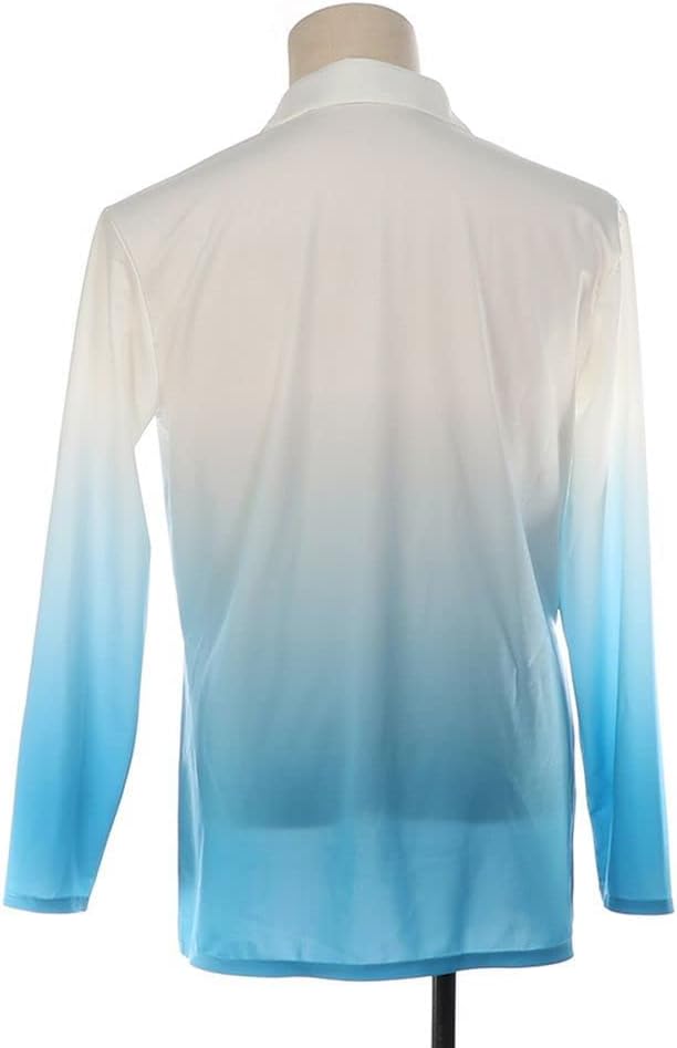 LIUHUO Boys and Men's Figure Skating Wear Gradient Light Blue Performance Wear