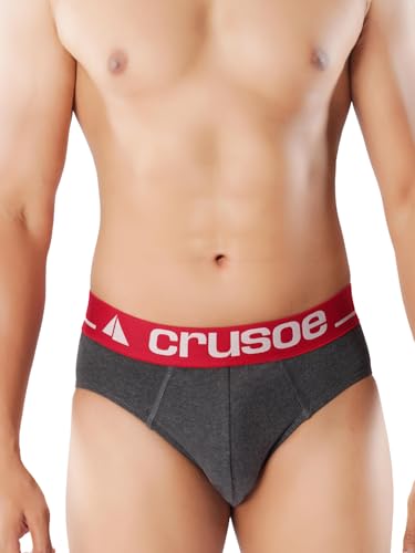 Image of CRUSOE Men's Antimicrobial Super Combed Cotton Fashion Brief - Pack of 2 | Breathable, Soft Stretch Fit Underwear | Tag-Free, Odor Control Innerwear