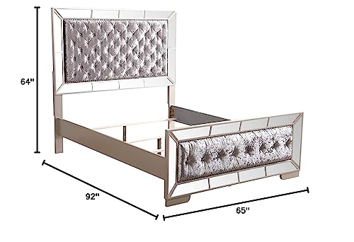 Glory-Furniture-Hollywood-Hills-Queen-Silver-Champagne-Bed-Room-Furniture-64-H-x-65-W-x-92-D Glory Furniture Hollywood Hills Queen Silver Champagne Bed Room Furniture 64 H x 65 W x 92 D