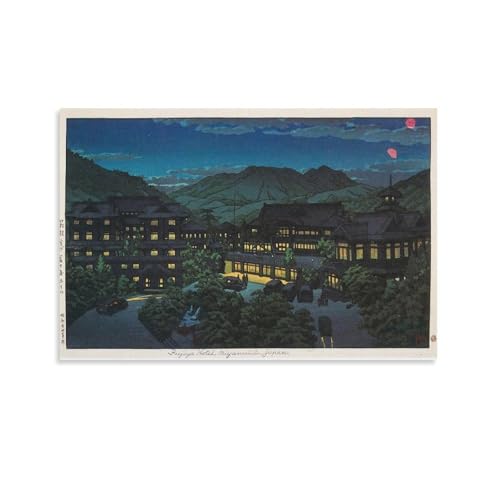 川瀬巴水 日本の浮世絵画家、版画ポスター (109) オフィス ベッドルーム ダイニングルーム装飾 キャンバス 印刷 アートパネル08x12inch(20x30cm)