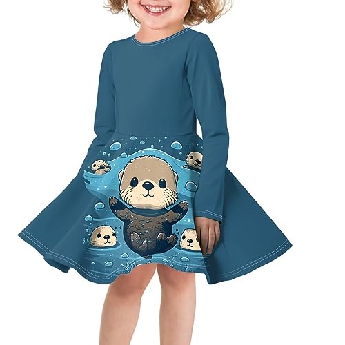 Showudesigns Fashionable Girls Dress 3-16 Years Old Kids Casual Long Sleeve Dress3