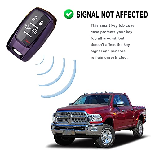 Télécommande Dodge Ram 1500 coque de protection de clé violette souple 2019-2021 - 3