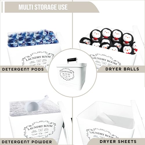 Nineroyallaundrydetergentcontainerdryersheetholderlaundryroomstorageboxfarmhouselaundryroomdecorvintagestylemetalbinwithretroletteringsigndistressedfinish Urban Country Home Decor Nine royal laundry detergent container dryer sheet holder laundry room storage box farmhouse laundry room decor vintage style metal bin with retro lettering sign distressed finish urban country home decor