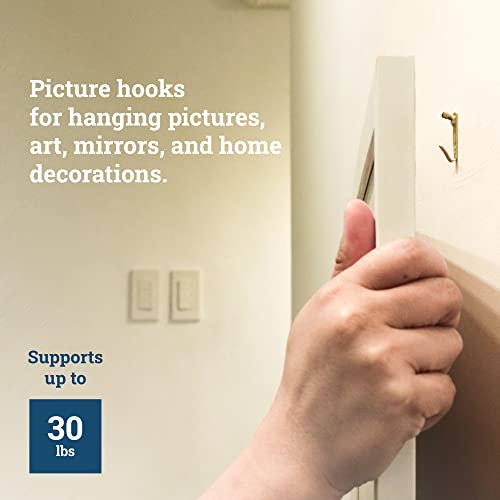 PHS - Professional Plaster Wall Picture Hangers 30 lbs - 25 Pack - Heavy Duty Picture Hooks for Drywall - Frame Hanging Hardware - Art Hooks for Wall - Secure Picture Hanging Kit - Image 3