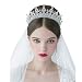 SWEETV Royal Wedding Crown CZ Crystal Pageant Birthday Tiara Bridal Headpiece Women Princess Hair Jewelry, Silver+Clear