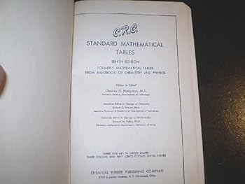 Hardcover C.R.C. Standard Mathematical Tables Tenth Edition. Book