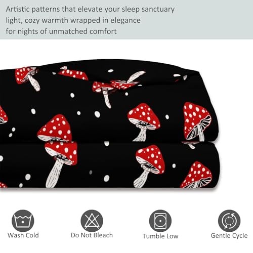Parure de lit réversible forêt noire en microfibre douce durable