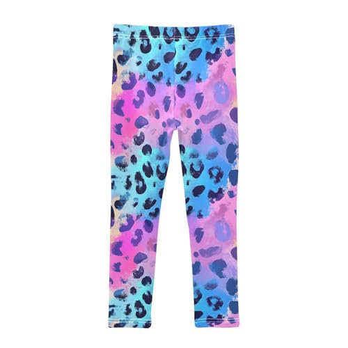 KLL Holographic Leopard Print on Gradient Toddler Girls Cotton Pants Casual High Waisted Yoga Pants Sports2
