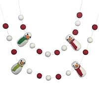 Vista 9 de Handmade by Matthew and Mae- Christmas Garland- 1" Wool Felt Balls- Fireplace Mantle Banner, Holiday Shelf, Winter Home Decor Gift