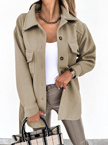BDCUYAHSKL herfst en winter, casual, modieus, dames, revers design, eenkleurig, met veters, eenvoudige knoopsluiting… - Image 4
