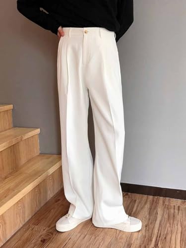 Men's Spring Drop Dress Pants Straight Black Wide Casual Trousers Pants for Men3