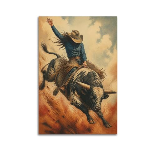 Impression moderne OKAHYS poster cowgirl style rustique 60x90 cm haute qualité