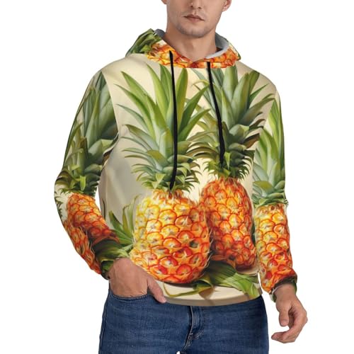 Pull à capuche homme imprimé peinture ananas : une touche d'évasion au quotidien