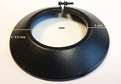 S&M 485206 Abdeckrosette schwarz glasiert 900°C-Ø120mm-Rosette für Kamin- und Ofenleitungen