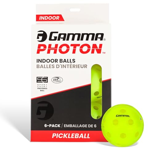 Gamma Photon Indoor Pickleballs - Paquete de 6 Uni...