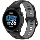 LOKEKE Cinturino di ricambio compatibile con Coros Pace 4, 22 mm, comodo cinturino di ricambio in silicone compatibile con accessori Coros Pace 4/3 (nero e grigio)