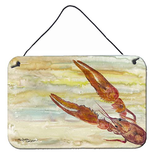 Caroline's Treasures SC2021DS812 Crawfish Yellow Sky Wall or Door Hanging Prints Aluminum Metal Sign Kitchen Wall Bar Bathroom Plaque Home Decor, 8x12, Multicolor
