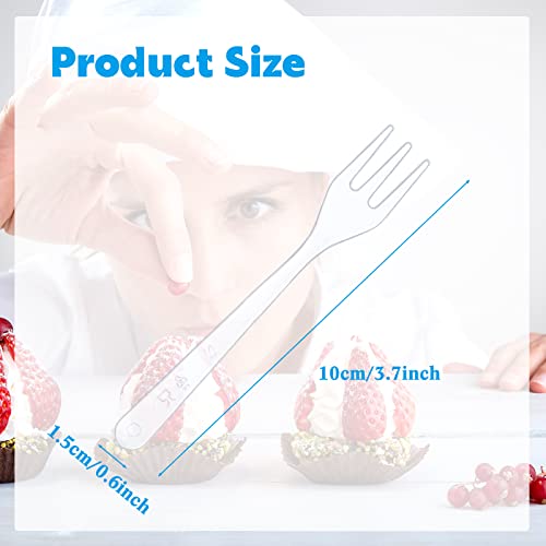 image for Skylety 500 Pcs Plastic Mini Forks 3.7 x 0.6 Inch Tiny Small Disposabl