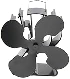 Boone Hearth Heat Powered 4 Blade Stove Fan From for Wood Stoves. FREE Stove Thermometer Included.
