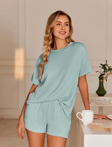 Image of Ekouaer 2 Piece Sets for Women Matching Lounge Sets Summer Outfits