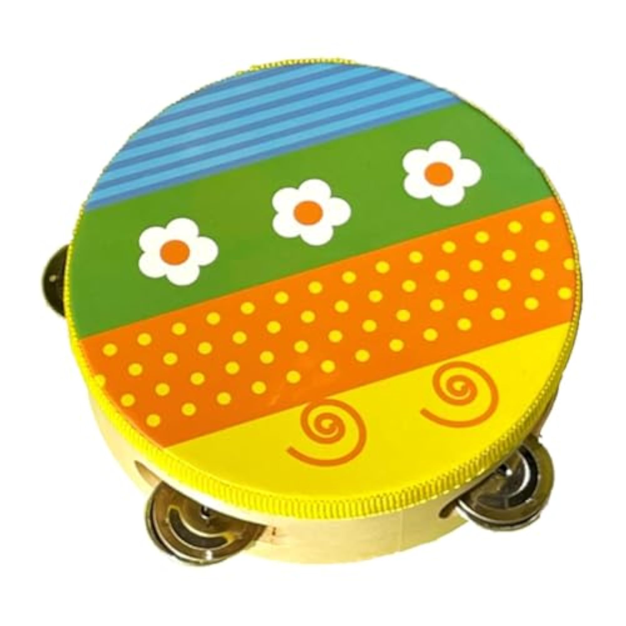 Wood Handheld Tambourines Handbell Educational Toy