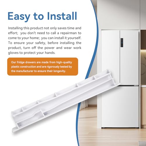 Image of Upgrade W10671238 WPW10671238 Fridge Crisper Drawer Center Rail Replace 12530701 12530701N 67001057 Compatible with Whirlpool, Kenmore, Maytag, and Amana Refrigerator Drawer Slide Rail Replacement